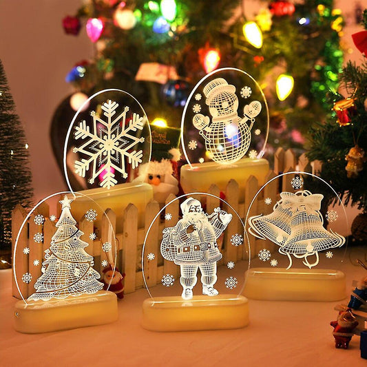 Christmas Decorations for Home Christmas 3D Acrylic Night Light