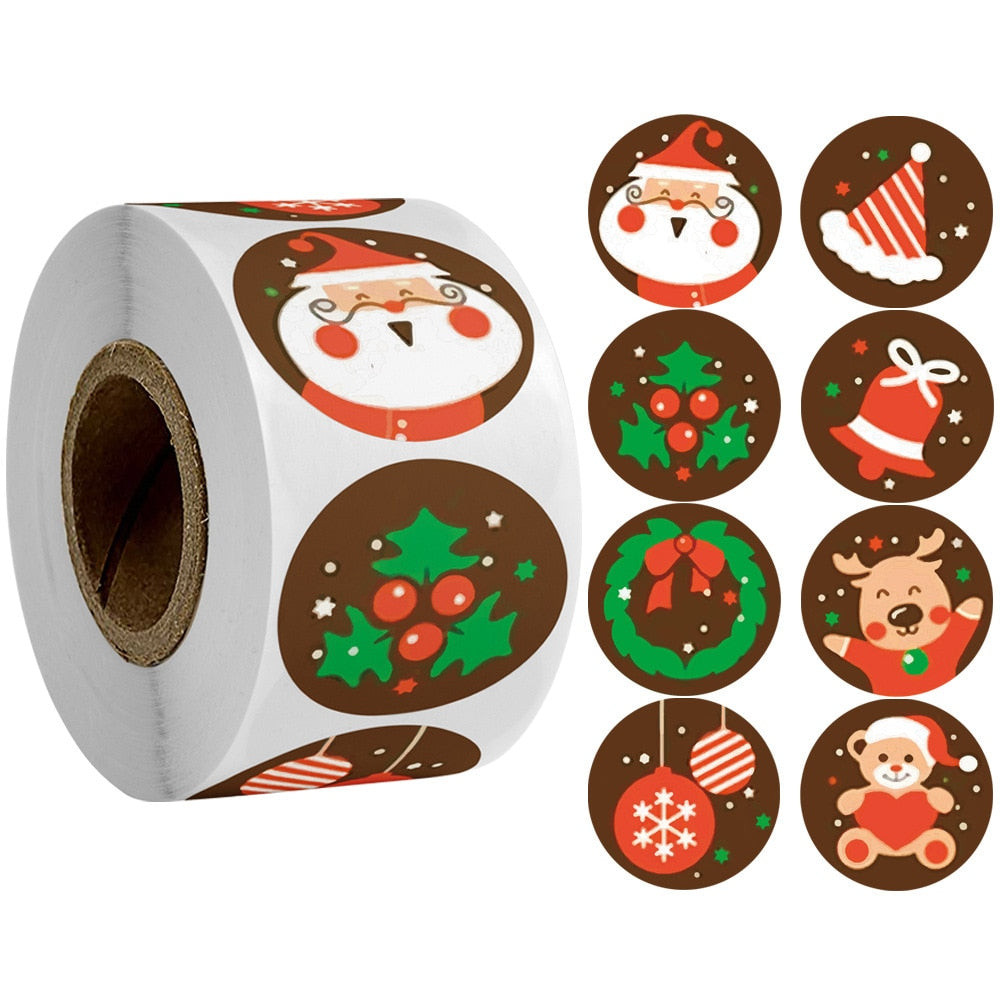 100-500pcs Merry Christmas Stickers for Christmas Decor