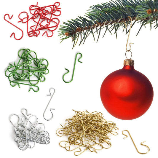 50pcs Christmas Ornament Metal S-Shaped Hooks Holders Christmas Tree Ball