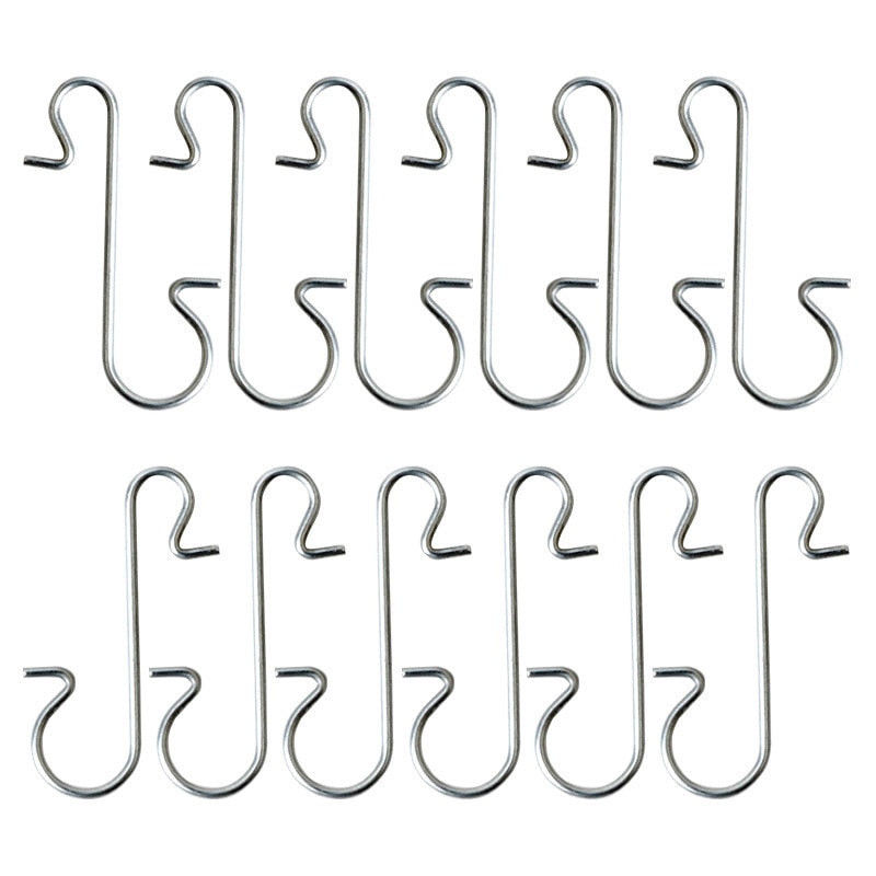 50pcs Christmas Ornament Metal S-Shaped Hooks Holders Christmas Tree Ball