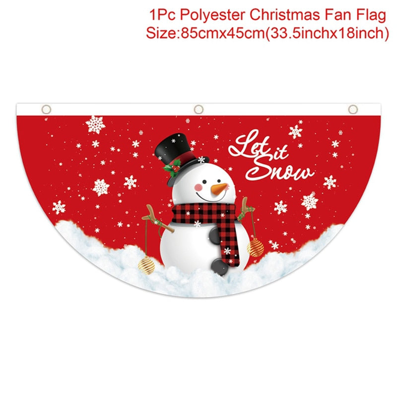 Christmas Outdoor Fan-shaped Flag Banner