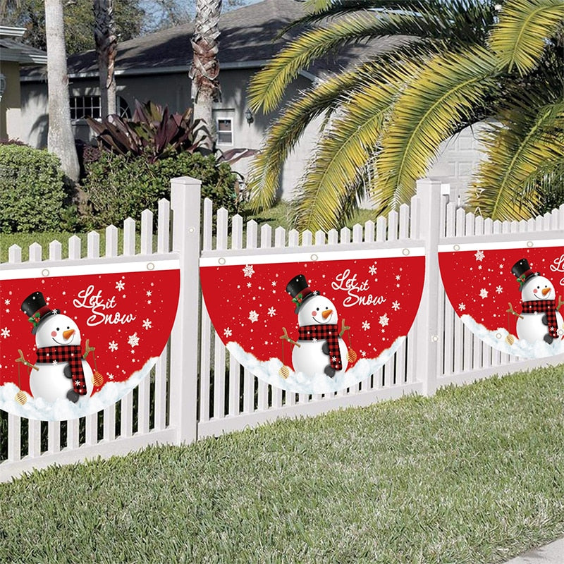 Christmas Outdoor Fan-shaped Flag Banner