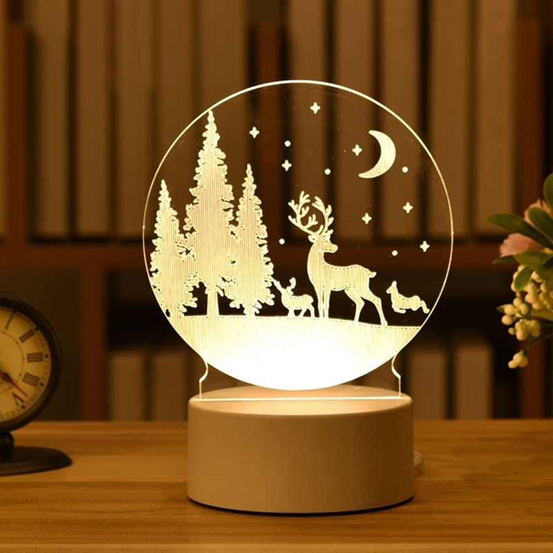 Christmas Decorations for Home Christmas 3D Acrylic Night Light