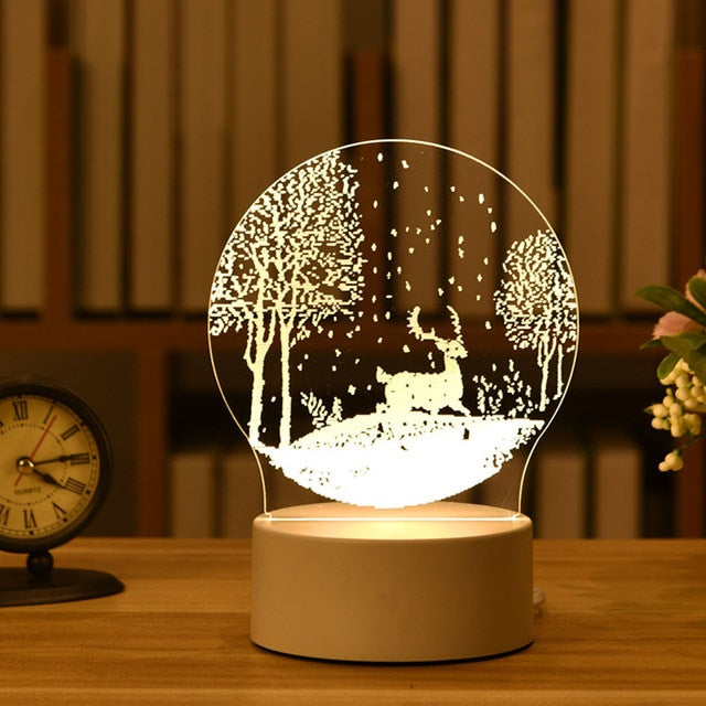 Christmas Decorations for Home Christmas 3D Acrylic Night Light