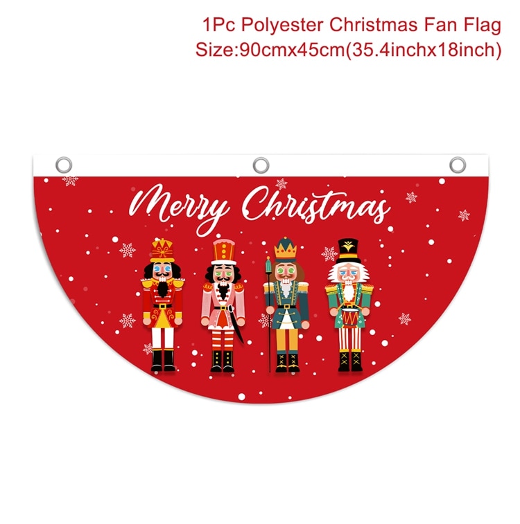 Christmas Outdoor Fan-shaped Flag Banner