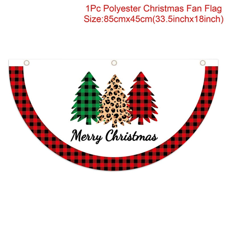 Christmas Outdoor Fan-shaped Flag Banner