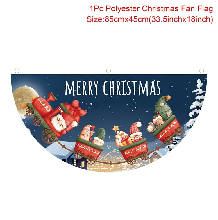 Christmas Outdoor Fan-shaped Flag Banner