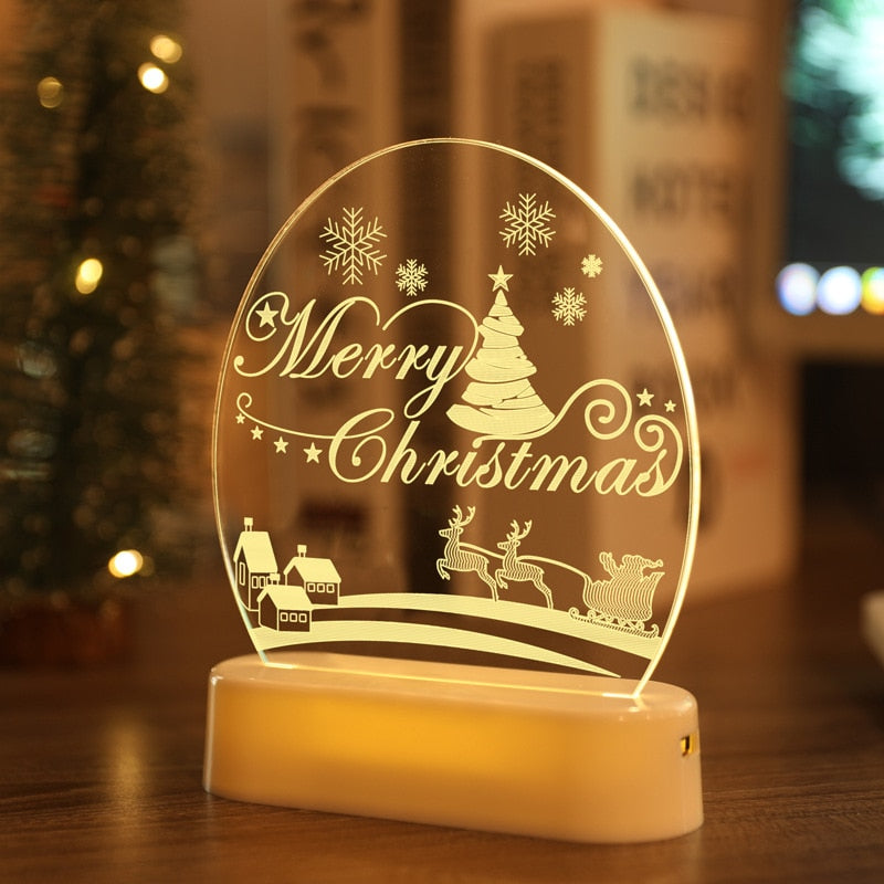 Christmas Decorations for Home Christmas 3D Acrylic Night Light