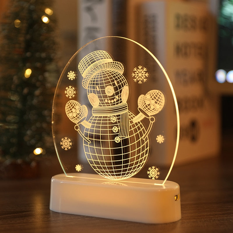 Christmas Decorations for Home Christmas 3D Acrylic Night Light