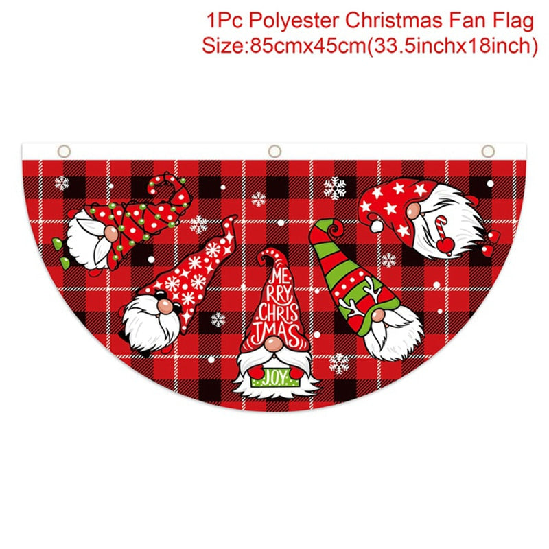 Christmas Outdoor Fan-shaped Flag Banner