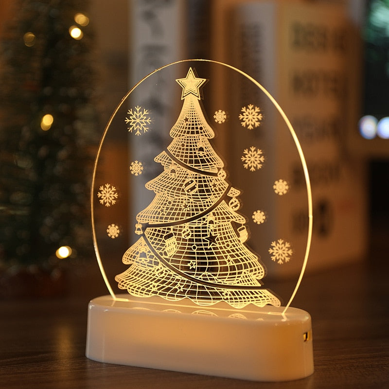 Christmas Decorations for Home Christmas 3D Acrylic Night Light