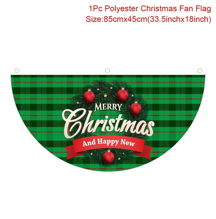 Christmas Outdoor Fan-shaped Flag Banner