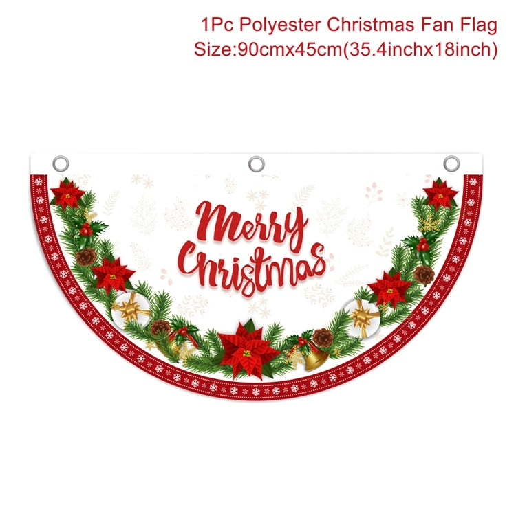 Christmas Outdoor Fan-shaped Flag Banner