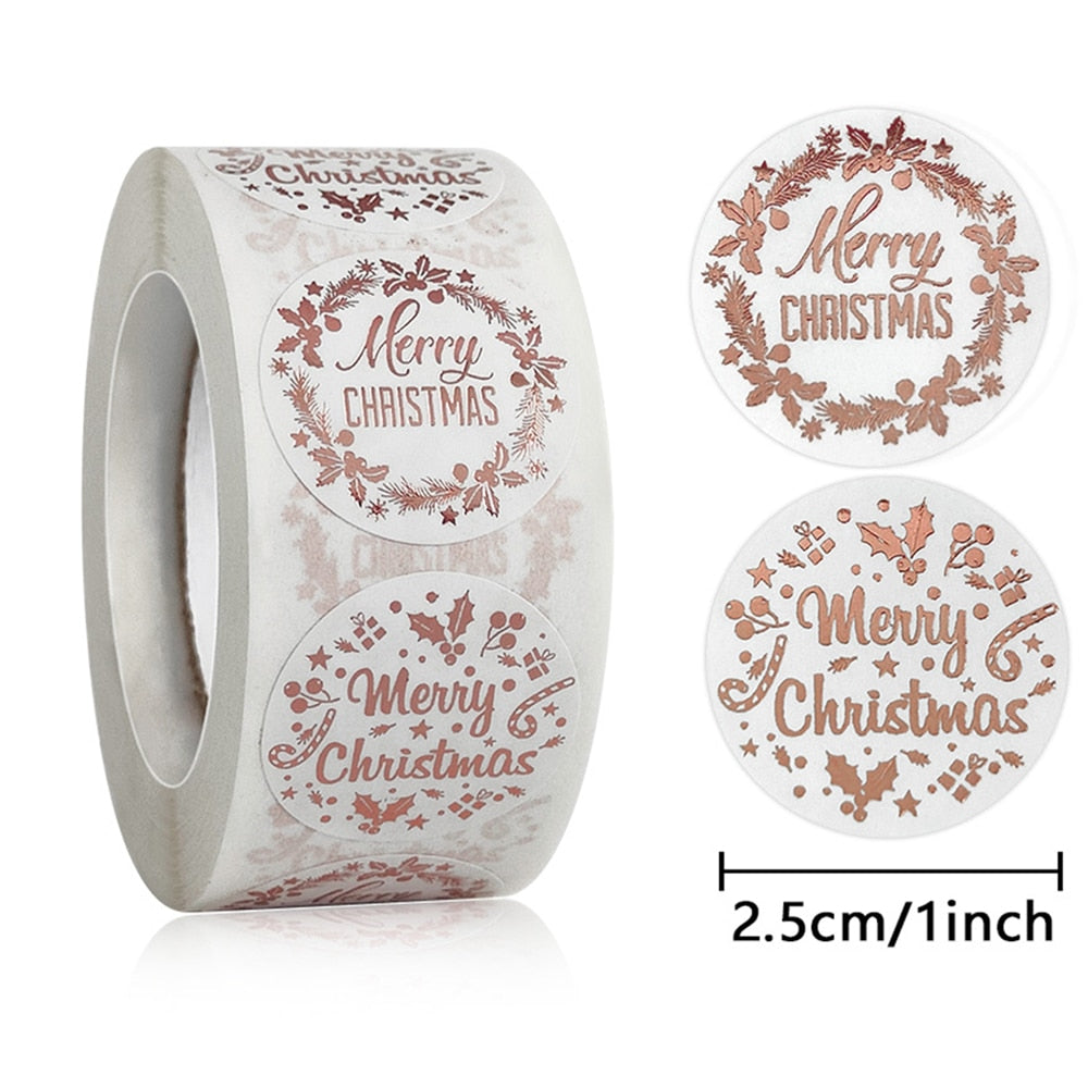 100-500pcs Merry Christmas Stickers for Christmas Decor