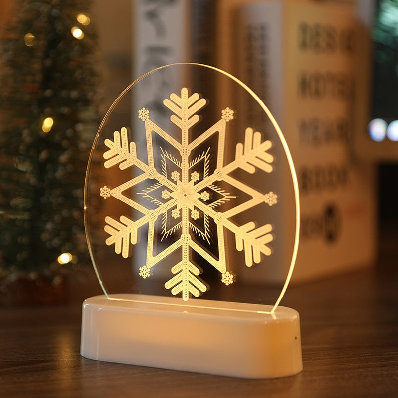 Christmas Decorations for Home Christmas 3D Acrylic Night Light